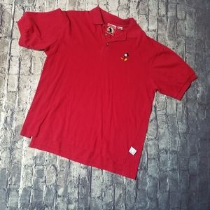 Vintage Mickey Mouse red Polo Medium Unisex